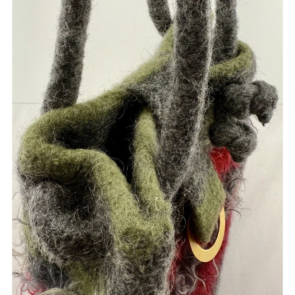 Vintage Mohair Wool Felted‎ Handbag Handcrafted Artisan Made 8